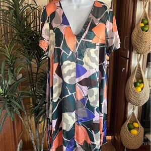 NWT Corey Lynn Calter x Anthropologie | L | Geometric Floral Shift Dress Tunic